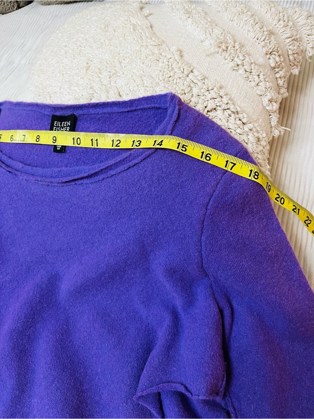 Eileen Fisher Violet Asymmetric Pullover Wool Sweater - Picture 5 of 8